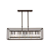 Akiko 5 Bulb Dark Bronze and Glass Ceiling Light - Lighting