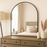 Akiko - Black Metal Arched Mirror - 120cm x 95cm - Mirror