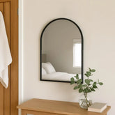 Akiko - Black Metal Arched Mirror - 70cm x 50cm - Mirror