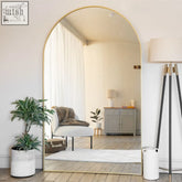 Akiko 200x120cm gold arched full length metal floor mirror with elegant frame for stylish home decor