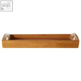 Light brown aleki bamboo serving tray with integrated handles perfect for bamboo serving and easy carrying