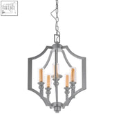 Silver-finished polished silver bulb pendant lamp with five warm-toned glass bulbs perfect for modern lighting