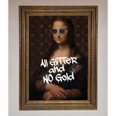 All Glitter No Gold Mona Lisa Framed Print - A3 (29.7 x 42 cm) / Ornate Gold - Framed Print