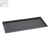 Allegra Kiara black bathroom tray rectangular serving tray with smooth glossy finish in sleek black material