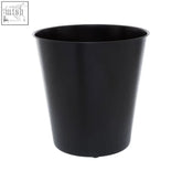 Black waste bin allegra kiara with smooth cylindrical shape and slightly flared rim in black plastic material
