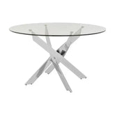 Allure Round Dining Table With Chrome Intersected Legs