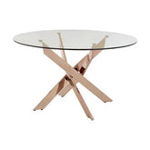 Allure Round Dining Table with Intersected Rose Gold Legs