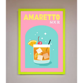 Amaretto Sour Cocktail Framed Wall Art - B0 (100 x 141 cm) / Neon Green - Framed Print