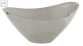 Shiny silver metal bowl with smooth curved design from amreli perfect as a stylish silver metal bowl