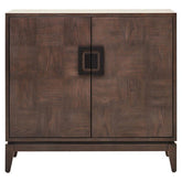 Dark brown wood antique grey sideboard with sleek modern design and black square handles from dimaro antique grey line