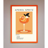 Aperol Spritz Cocktail Framed Print - A3 (29.7 x 42 cm) / Neon Orange - Framed Print