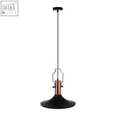 Black matte argo large pendant light with copper metal accent and chain suspension for stylish indoor lighting