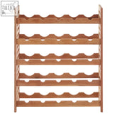 Light brown wooden wine rack arla 25 bottle with five tiers and curved slots for wine bottles