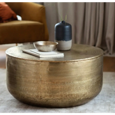 Ashah Round Coffee Table Gold - coffee table
