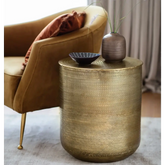 Ashah Round Side Table Gold - coffee table