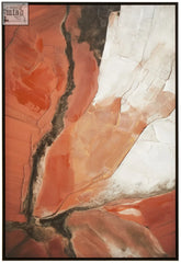 Abstracto multi colour wall art with bold orange white and earthy tones featuring gold passages layered textured brushstrokes