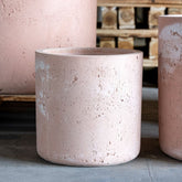 Aurella | Blushstone – 40cm Large Concrete Cylinder Planter – 34L Round Plant Pot