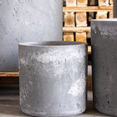 Gray concrete aurella onyx dusk planter with rough texture and subtle white patches perfect for kitchen counters