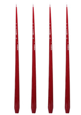 Aurora Tall Slender Taper Candles - Red