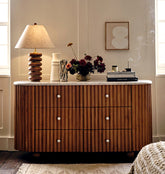 Ava Marble Hallway Sideboard, Solid Wood