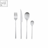 Avie 16 piece cutlery set with minimalist stainless steel design and bright silver finish for modern dining