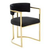 Azalea Black Velvet Dining Chair - Arm Chair