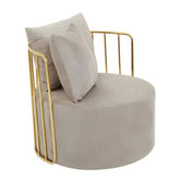 Azalea Mink Velvet Chair With Two Pillows - Arm Chair