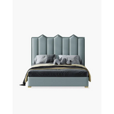 Baez King Size / Super King Size Bed Leather/Velvet