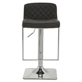 Baina Black And Chrome Bar Stool With Square Base