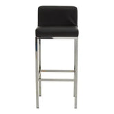 Baina Black And Chrome Finish Bar Chair - Bar Stool