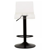 Baina Clear Acrylic Seat Bar Stool With Black Base
