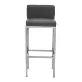 Baina Dark Grey And Chrome Finish Bar Chair - Bar Stool