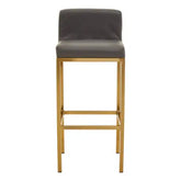 Baina Dark Grey And Gold Finish Bar Chair - Bar Stool