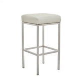Baina White And Chrome Finish Bar Stool