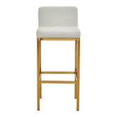 Baina White And Gold Finish Bar Chair - Bar Stool