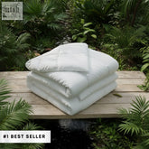 White quilted bamboo duvet with soft plush texture made from eucalyptus fibre and bamboo for cozy use