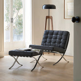 Barcelona Chair And Stool, Real Leather
