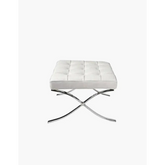 Barcelona Ottoman Real Leather White