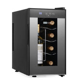 Black barcool vino8 led wine cooler with glass door and digital display perfect for wine display fridge use