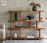 Modern wooden bardo open display unit with warm natural finish and minimalist design for stylish storage