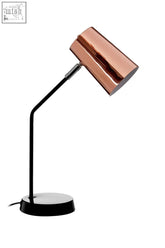 Bart copper desk lamp with copper finish and black articulated arm perfect for any copper desk setup