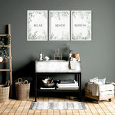 Bathroom Decor Green | Set of 3 wall art prints - Wall art Prints