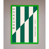 Bauhaus Green And White Framed Print - A3 (29.7 x 42 cm) / Neon Dark Green - Framed Print