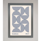 Bauhaus Print 1923 Navy Abstract Framed Poster - A3 (29.7 x 42 cm) / Dark Grey - Framed Print