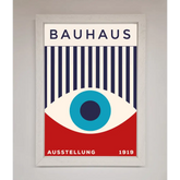 Bauhaus Red And Blue Eye Framed Wall Art - A3 (29.7 x 42 cm) / White - Framed Print
