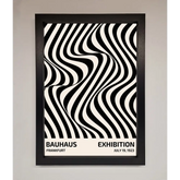 Bauhaus Wavy Black Lines Framed Poster - A3 (29.7 x 42 cm) / Black - Framed Print