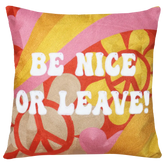 Be Nice or Leave Needlepoint Cushion - Cushion