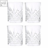 Beaufort set of 4 clear crystal tumblers with intricate starburst etching perfect for elegant drinking occasions
