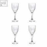 Beaufort set of 4 clear crystal wine glasses with vertical ribbed detailing perfect for serving crystal wine