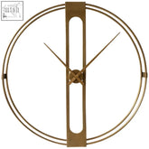 Beauly gold finish dual ring wall clock with gold-toned minimalist design and sleek concentric circular frames